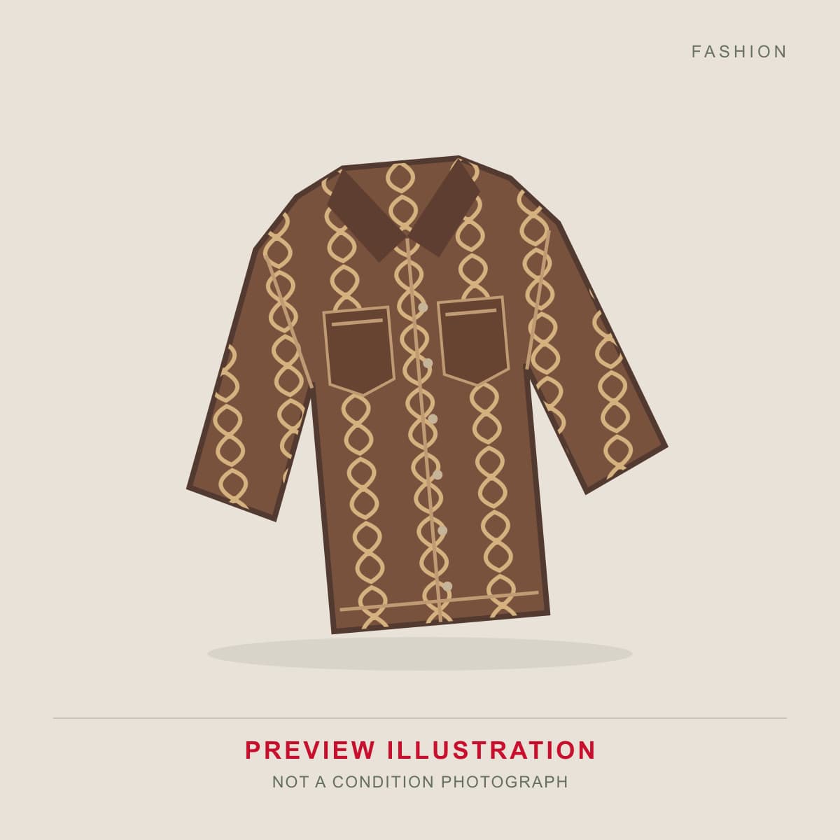 1980s hand-drawn batik tulis silk jacket in indigo and brown with a parang pattern
