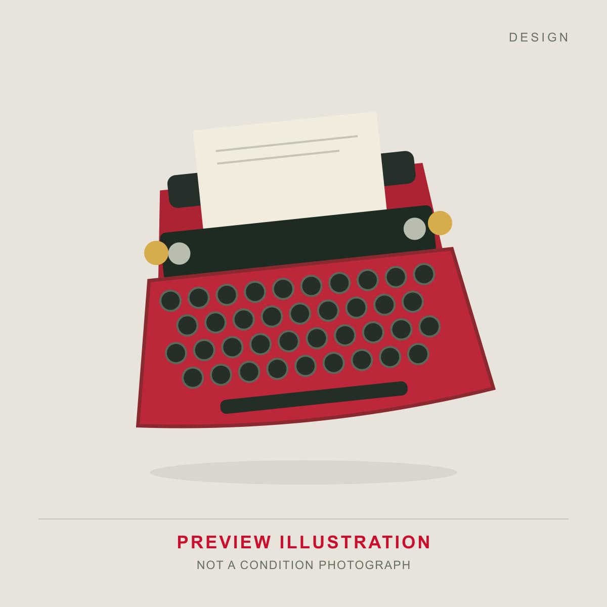 Red 1969 Olivetti Valentine portable typewriter