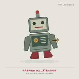 1960s Japanese lithographed tin wind-up toy robot in silver and red