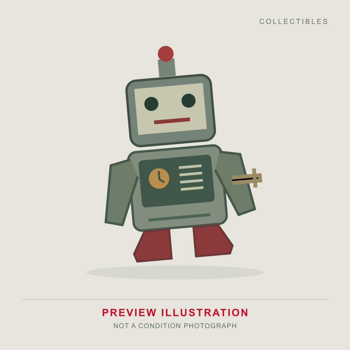 1960s Japanese lithographed tin wind-up toy robot in silver and red